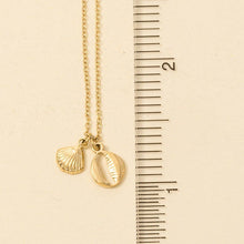 Load image into Gallery viewer, Stainless Steel Double Sea Shell Pendant Necklace