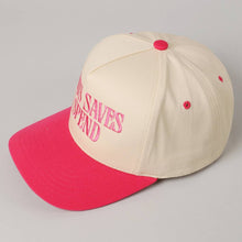 Load image into Gallery viewer, JESUS SAVES I SPEND Embroidery Trucker Hat