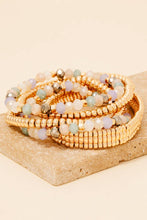 Load image into Gallery viewer, Metallic And Faceted Beaded Bracelet Set