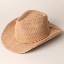 Load image into Gallery viewer, Corduroy Braided Band Cowboy Hat