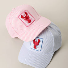 Load image into Gallery viewer, Lobster Seersucker Trucker Hat