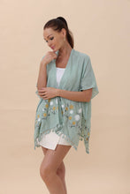 Load image into Gallery viewer, Floral Embroidered Tassel Hem Kimono Cardigan