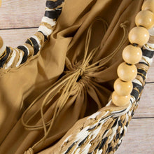 Load image into Gallery viewer, Straw Braided Half Moon Round Handle Tote Bag