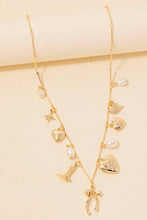 Load image into Gallery viewer, Assorted Heart Pearl Charms Necklace