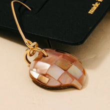 Load image into Gallery viewer, Shell Plated Heart Charm Dangle Earrings