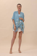 Load image into Gallery viewer, Floral Embroidered Tassel Hem Kimono Cardigan