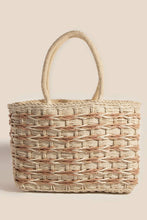 Load image into Gallery viewer, Two Tone Braided Zippered Hand Bag