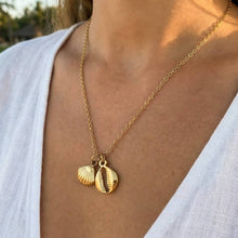 Load image into Gallery viewer, Stainless Steel Double Sea Shell Pendant Necklace