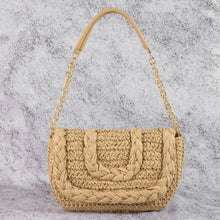 Load image into Gallery viewer, Woven Raffia Flap Shoulder Bag