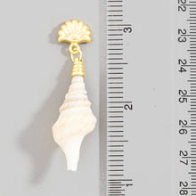 Load image into Gallery viewer, Spiral Shell And Pearl Sea Life Stud Dangle Earrings