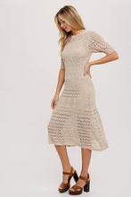 Load image into Gallery viewer, Open Knit Crochet Midi Dress