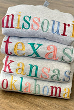Load image into Gallery viewer, CUSTOM EMBROIDERED STATE SWEATER