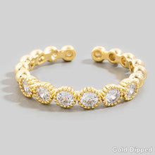 Load image into Gallery viewer, Gold Dipped Cz Pave Adjustable Band Ring