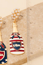 Load image into Gallery viewer, 4Th Of July Usa Themed Champagne Dangle Earrings