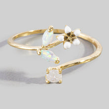 Load image into Gallery viewer, Flower Opal Branch Open Cuff Ring