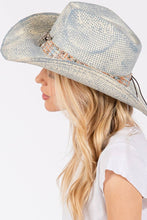 Load image into Gallery viewer, Vintage Bull Head Straw Western Cowboy Hat