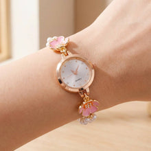 Load image into Gallery viewer, Double Flower Detail Chain Beads Bracelet Watch