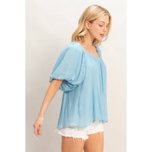 Load image into Gallery viewer, Gathered Puff Sleeve Blouse
