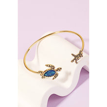 Load image into Gallery viewer, Double Turtle Metallic Wire Cuff Bracelet