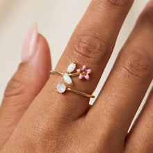 Load image into Gallery viewer, Flower Opal Branch Open Cuff Ring