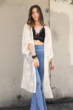 Load image into Gallery viewer, Cotton Lace Longline Kimono