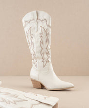 Load image into Gallery viewer, The Ainsley White | Embroidered Cowboy Western Boot