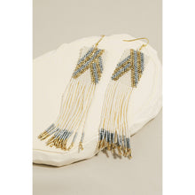Load image into Gallery viewer, Rectangular Boho Seed Beaded Fringe Dangle Earrings