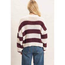 Load image into Gallery viewer, Striped V-Neck Sweater Cardigan