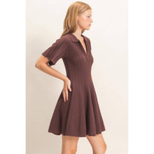 Load image into Gallery viewer, Ribbed Knit Collared Dress