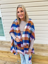 Load image into Gallery viewer, Plaid Poncho