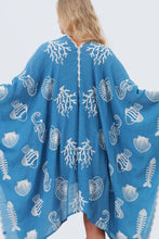 Load image into Gallery viewer, Ocean Embroidered Kimono: Coastal Spring Cover-Up
