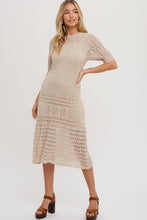 Load image into Gallery viewer, Open Knit Crochet Midi Dress