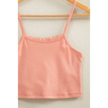 Load image into Gallery viewer, Ribbed Lace Crop Top