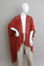 Load image into Gallery viewer, Breezy Beauty: Frayed Trim Kimono Summer Cover-Up 🪭
