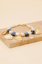 Load image into Gallery viewer, Sea Life Charms Pearl And Ceramic Beaded Bracelet