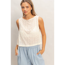Load image into Gallery viewer, Sleeveless Textured Eyelet Top