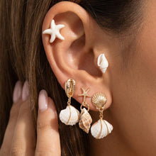 Load image into Gallery viewer, Wire Wrapped Shell Drop Earrings Set