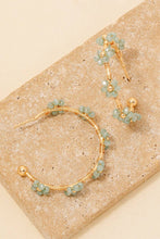 Load image into Gallery viewer, Multi Beaded Flowers Hoop Earrings