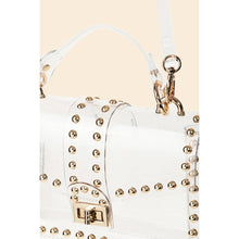 Load image into Gallery viewer, Rhinestone Studded Clear Clutch Bag