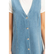 Load image into Gallery viewer, V-Neck Button-Front Denim Dress