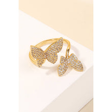 Load image into Gallery viewer, Pave Butterfly Metallic Band Ring