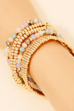 Load image into Gallery viewer, Metallic And Faceted Beaded Bracelet Set