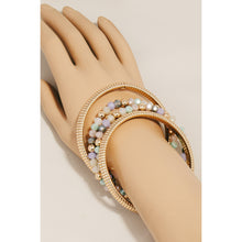Load image into Gallery viewer, Mixed Beads And Metallic Coil Elastic Bracelet Set