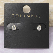 Load image into Gallery viewer, Teardrop Bezel Cz Stud Earrings