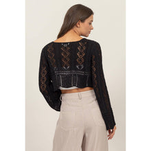 Load image into Gallery viewer, Pointelle Crochet Crop Top