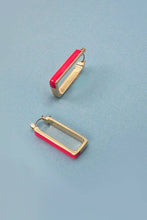 Load image into Gallery viewer, RECTANGLE HUGGIE HOOP EARRINGS