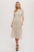 Load image into Gallery viewer, Open Knit Crochet Midi Dress