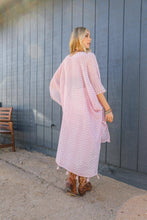 Load image into Gallery viewer, Pom Trimmed Jacquard Kimono