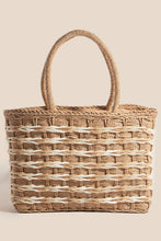 Load image into Gallery viewer, Two Tone Braided Zippered Hand Bag