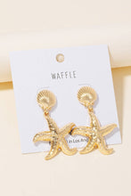 Load image into Gallery viewer, Metallic Starfish Dangle Earrings